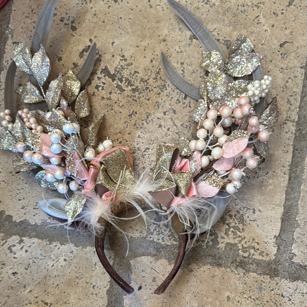 Spectacular Glitter Stag Headband by Dime Decor